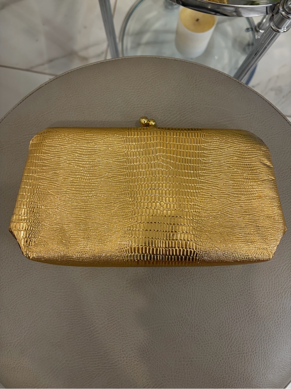 Vintage 1950s Bobbie Jerome Evening Bag Gold Chain Strap Clutch Purse - Picture 7 of 8